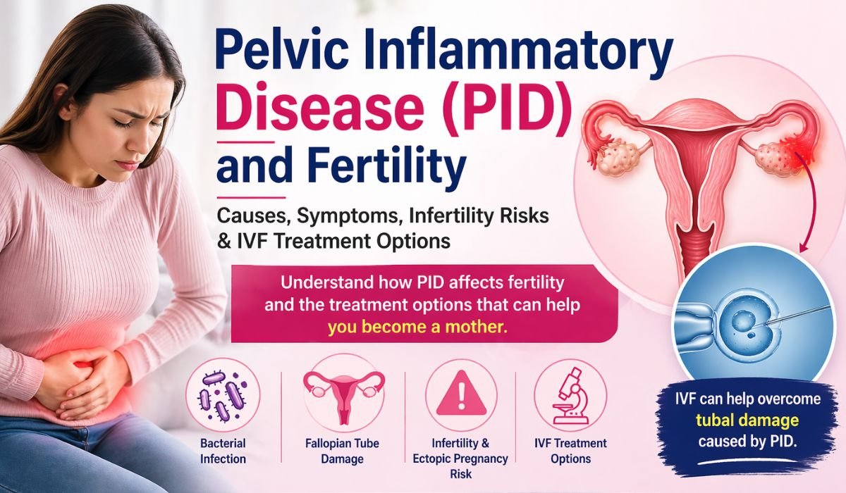 Pelvic inflammatory disease PID and fertility impact including symptoms causes infertility risks and IVF treatment