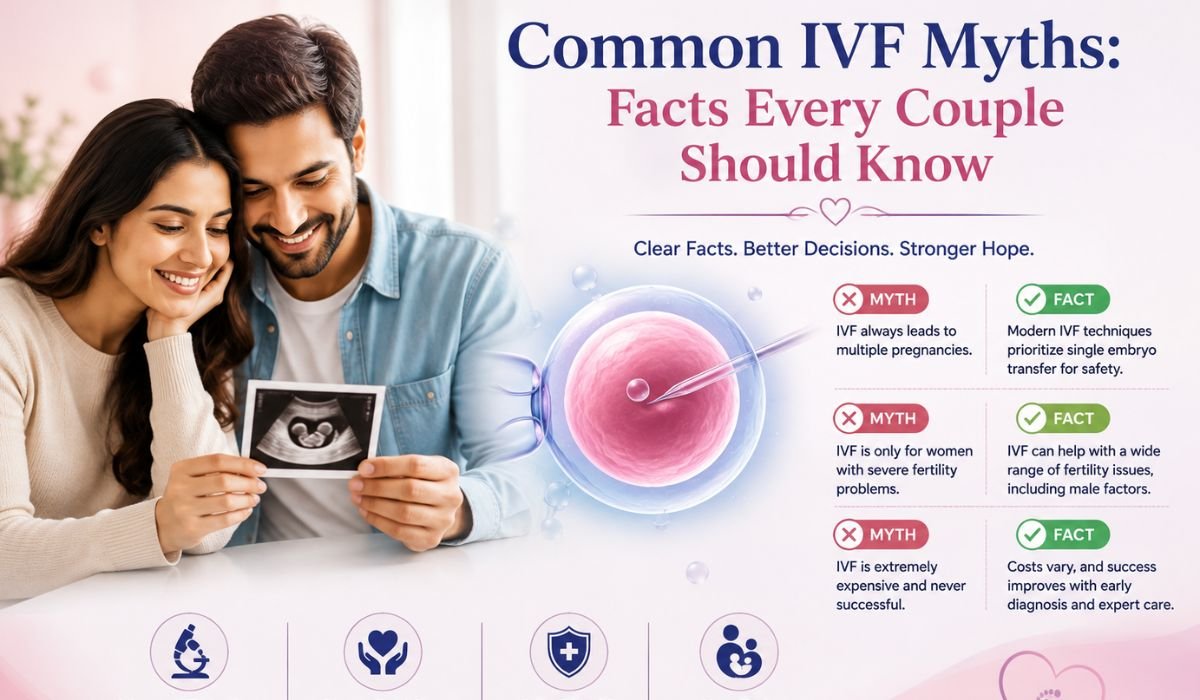 Common IVF myths and facts explained for couples, covering IVF success, multiple pregnancy, fertility issues, treatment costs, and modern IVF techniques.